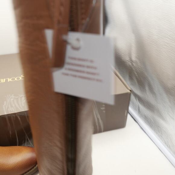 NEW Franco Sarto Meyer Wide Calf Tan Knee High Brown Leather Boot Women's 6 Wide - Picture 5 of 13